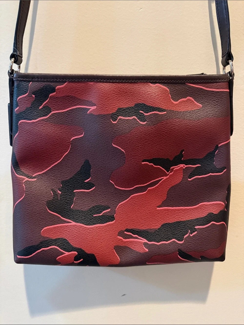 Coach Red & Black Camo Crossbody Bag